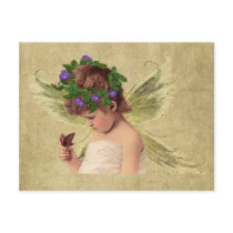 Precious Little Angel Girl w/butterfly- Postcard