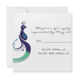 Precious Peacock in Purple, Teal, Green Response Custom Invites