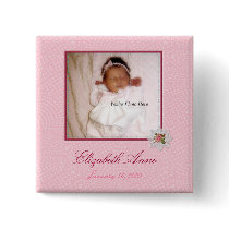 Precious Pink Girl Photo Birth Announcement