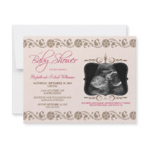 Precious Sonogram Baby Shower Invitation (pink)