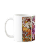 Precious Stones and Flowers, Alphonse Mucha Mugs