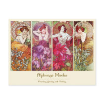 Precious Stones and Flowers, Alphonse Mucha Postcard