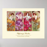 Precious Stones and Flowers, Alphonse Mucha Posters