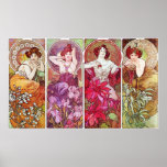 Precious Stones and Flowers, Alphonse Mucha Print