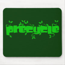 Precycle Mousepad in Green Leaf Lettering