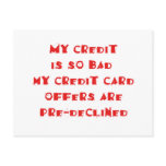 Predeclined postcards