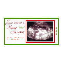 Pregnancy Christmas Card- Ultrasound Photo Photo Greeting Card