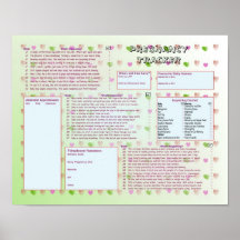 Pregnancy Tracker Poster - Green