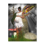Pregnant African American Fairy Postcard