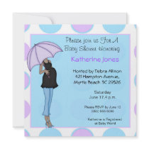 Pregnant African American Mum Shower Invitation