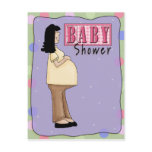 Pregnant Lady 1 Baby Shower Postcard Invitation