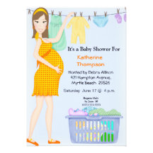 Pregnant Mum Laundry  Invitation