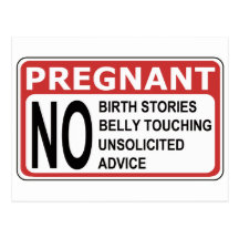 PREGNANT WARNING POST CARD