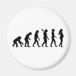 Pregnant woman evolution refrigerator magnet