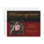 Prepppy Red Tartan Plaid Graduation Invitation