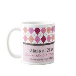 Preppy Argyle Graduation Mug (pink scheme)