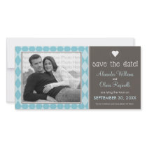 Preppy Blue Argyle Save the Date Announcement