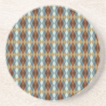 preppy brown argyle drink coasters