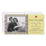 Preppy Canary Argyle Save the Date Announcement photo cards