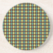 preppy green argyle coasters