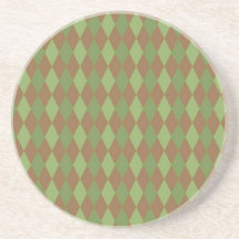 preppy green  argyle drink coasters