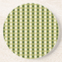 preppy green argyle drink coasters