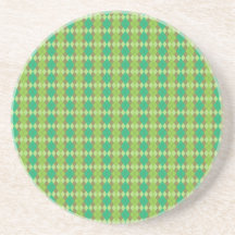 preppy green black argyle beverage coasters