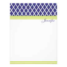 Preppy Navy Lattice Personalized Invite