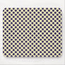 Preppy navy & tan polka dot print pattern mouse pad