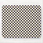 Preppy navy & tan polka dot print pattern mousepads