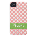 Preppy Pink and Green Daisy iPhone 4 Case Cover casemate cases