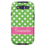 Preppy Pink and Green Polka Dots Personalised