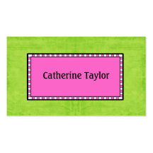 Preppy Pink and Green Watercolor Enclosure Cards Business Cards