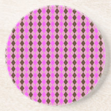 preppy pink argyle drink coasters