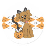 Preppy Puppy Halloween stickers