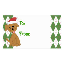 Preppy Puppy tp/from tags Business Card Template