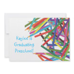 Preschool Kindergarten Graduation Coloured Pencils invitations