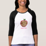 Preschool Teacher - Giraffe Print Apple T Shirt
