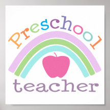 Preschool Teacher Rainbow Print