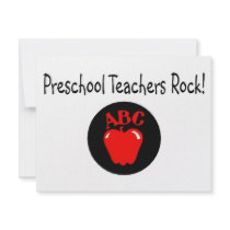 Preschool Teachers Rock Apple Custom Invite