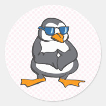 Prescott Penguin Round Stickers