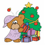 Present Peeking Christmas Bear photo sculptures