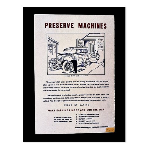 Preserve Machines Post Card