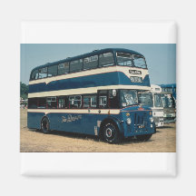 Preserved Leyland decker owned by ""The Delaine"" Refrigerator Magnet