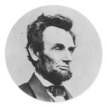 President Abraham Lincoln by Mathew B. Brady Round Sticker