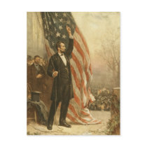 President Abraham Lincoln Under the American Flag Postcards