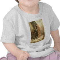 President Abraham Lincoln Under the American Flag T-shirt