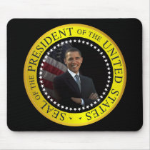 President Barack Obama Custom Mousepad  Black Gold