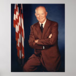 President Eisenhower and The American Flag Print