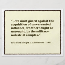 President Eisenhower's Warning In 1961 Flyer